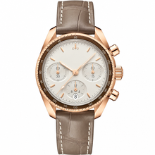 Speedmaster 38 mm, Sedna™ oro con cinturino in pelle