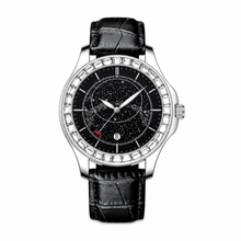Uhrenarmbanduhr Schwarz Leder