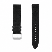 Zwarte suède lederen horlogeband 21 mm