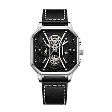 Elegante Uhr mit schwarzem Leder