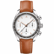 Speedmaster 38 mm, staal met leren band