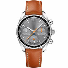 Speedmaster 38 mm, staal met lederen band