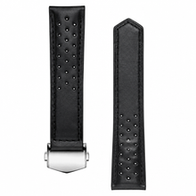 Mustan nahkainen rannekkeen hihna 39 mm