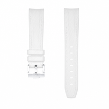 Vit armbandsrem i gummi