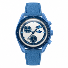 Orologio con cinturino in camoscio Small Ocean Blue