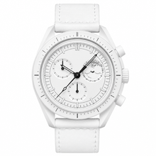 Kalender-Armbanduhr für Anzug mit weißem Stahl