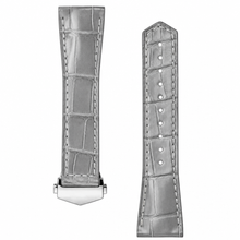 Bracelet de montre en cuir gris 39 mm