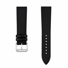 Schwarzes Leder-Uhrenarmband 20 mm