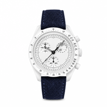Orologio con cinturino in scamosciato blu