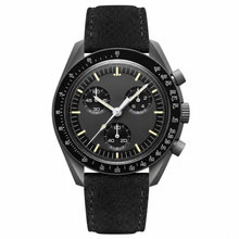Orologio con cinturino in camoscio nero
