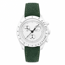 Orologio da abito con cinturino in suede verde scuro